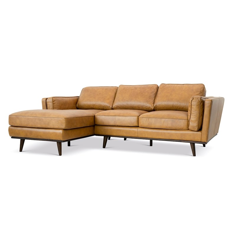 Austin Mid Century Cushion Back Genuine, Mid Century Modern Furniture Leather Sectional