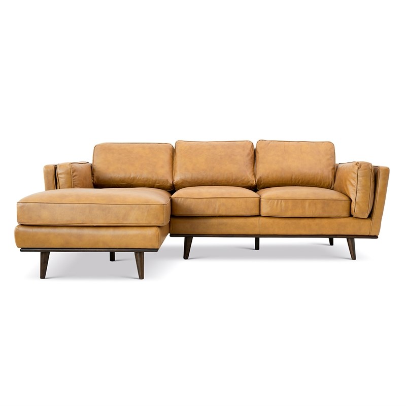 Austin Mid Century Cushion Back Genuine, Austin Leather Sectional Sofa