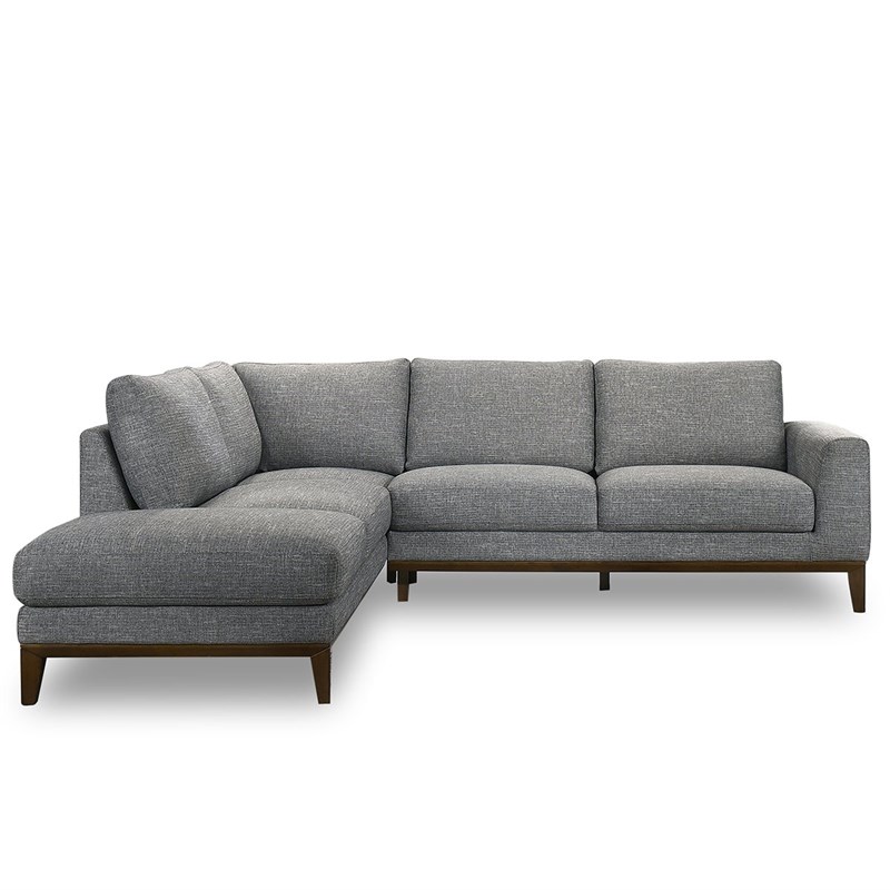 Mid Century Modern  Milton Fabric Sectional Left Facing in Gray