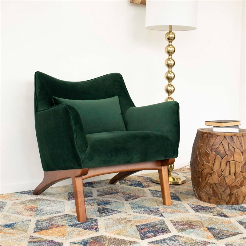 Mid Century Modern Gatsby Green Velvet Accent Chair Ash0853   2124441 L 