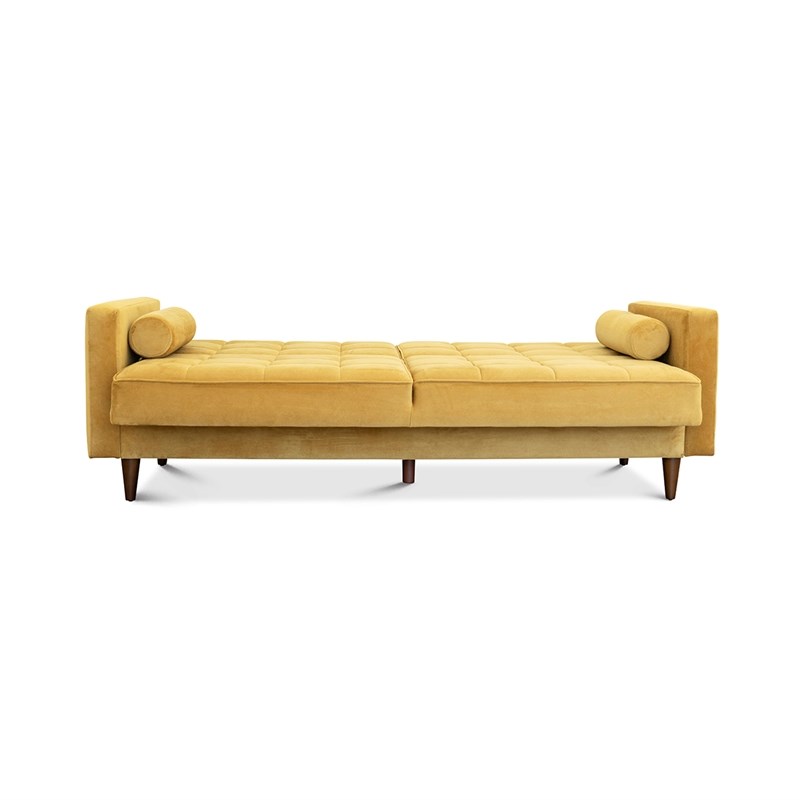 William MidCentury Modern Velvet Sleeper Sofa in Gold Homesquare