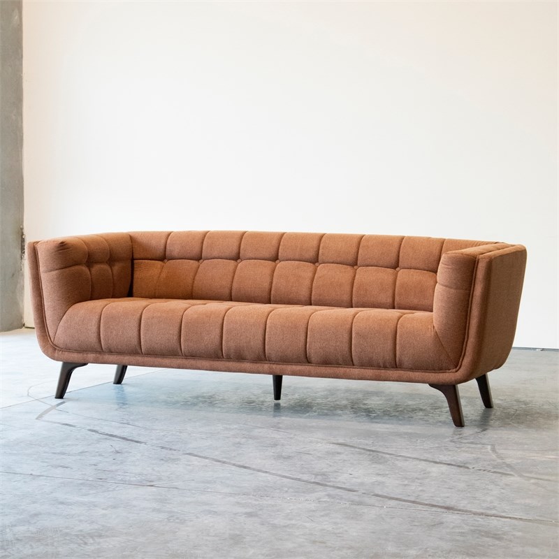 Mid Century Modern Allen Orange Sofa 84