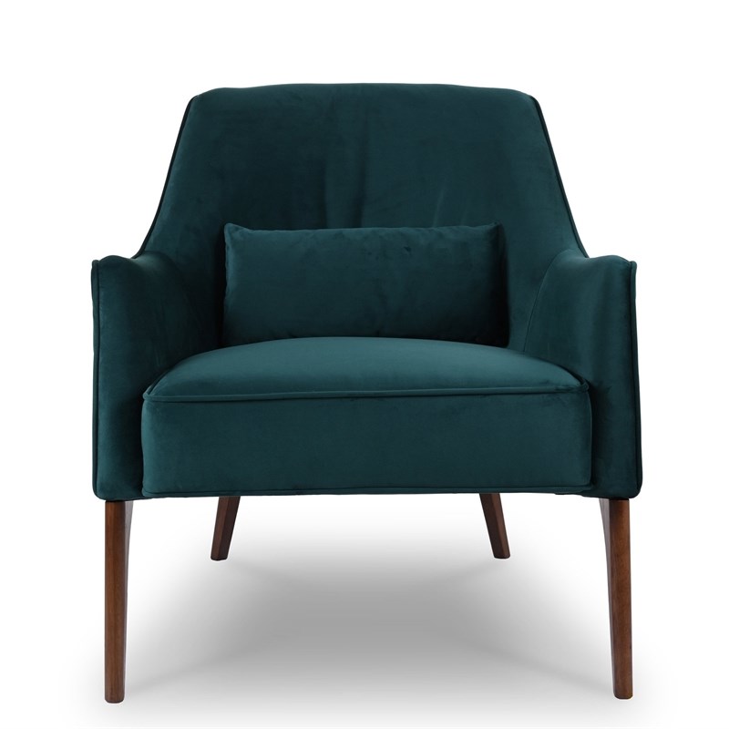 Arle Mid Century Modern Furniture Style Green Velvet Accent Armchair