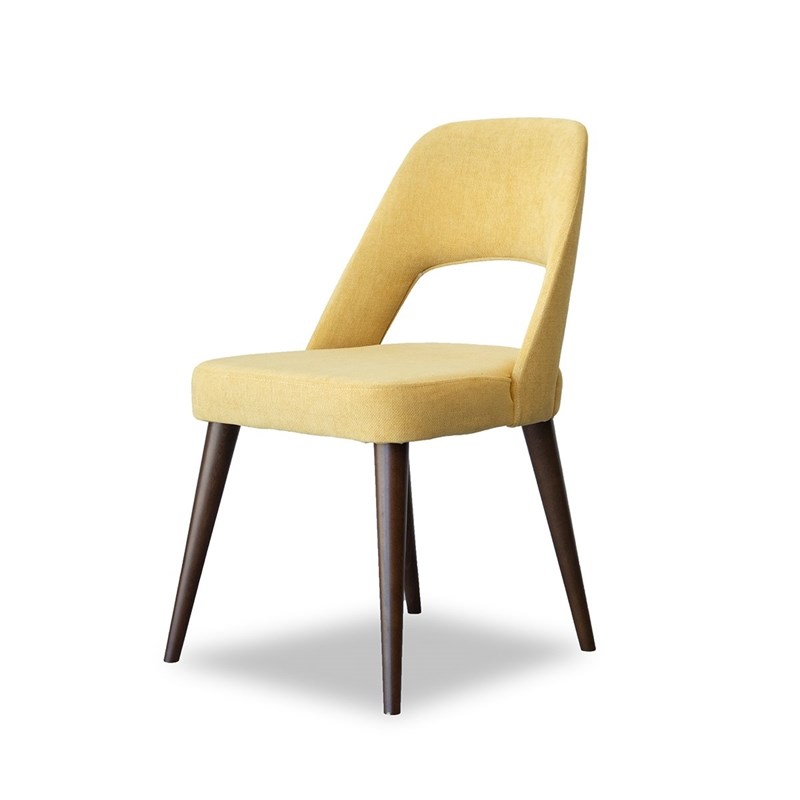 Avol Mid-Century Modern Fabric Dining Chair in Yellow Set of 2 | Homesquare