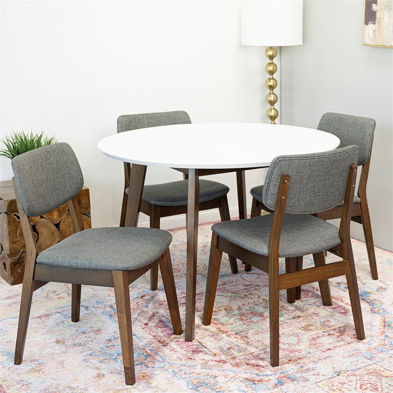 Aria Mid Century Modern Fabric Dining, Aria Upholstered Dining Chair Set Of 2