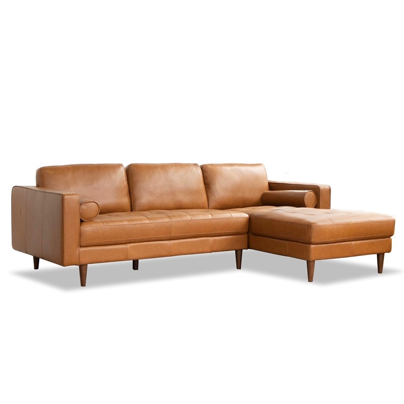 Mid Century Modern Elsner Tan Sectional Sofa Right Facing Ash9945 - Modern Tan Leather Sectional Sofa Mid Century Modern Elsner Tan Sectional Sofa Right Facing Ash9945 - Modern Tan Leather Sectional Sofa