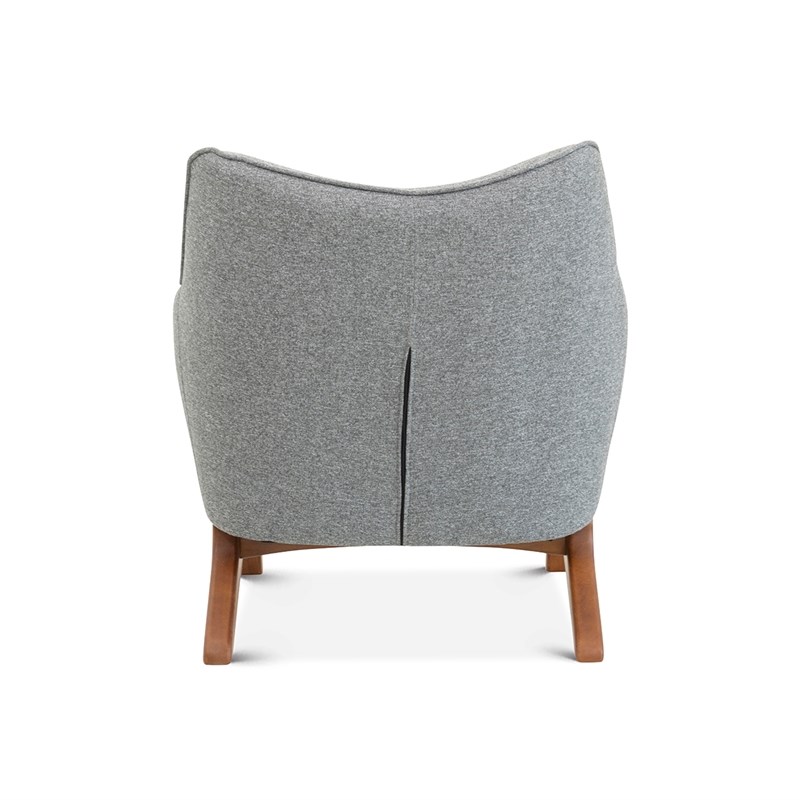 Gatsby Mid-Century Modern Tight Back Fabric Upholstered Armchair in Dark Gray