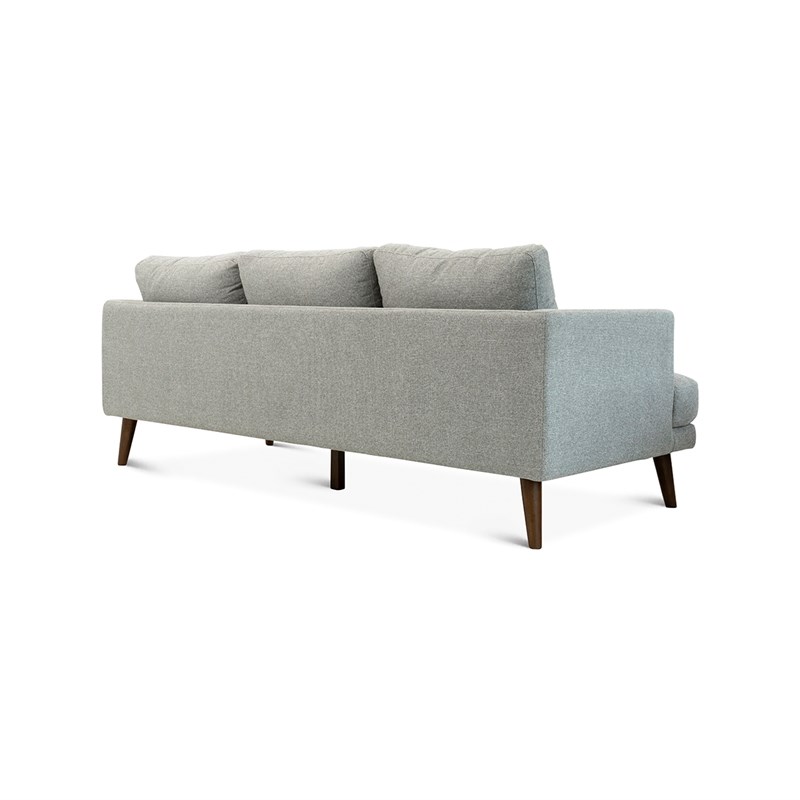 Isabel Mid-Century Modern Pillow Back Fabric Sofa in Gray