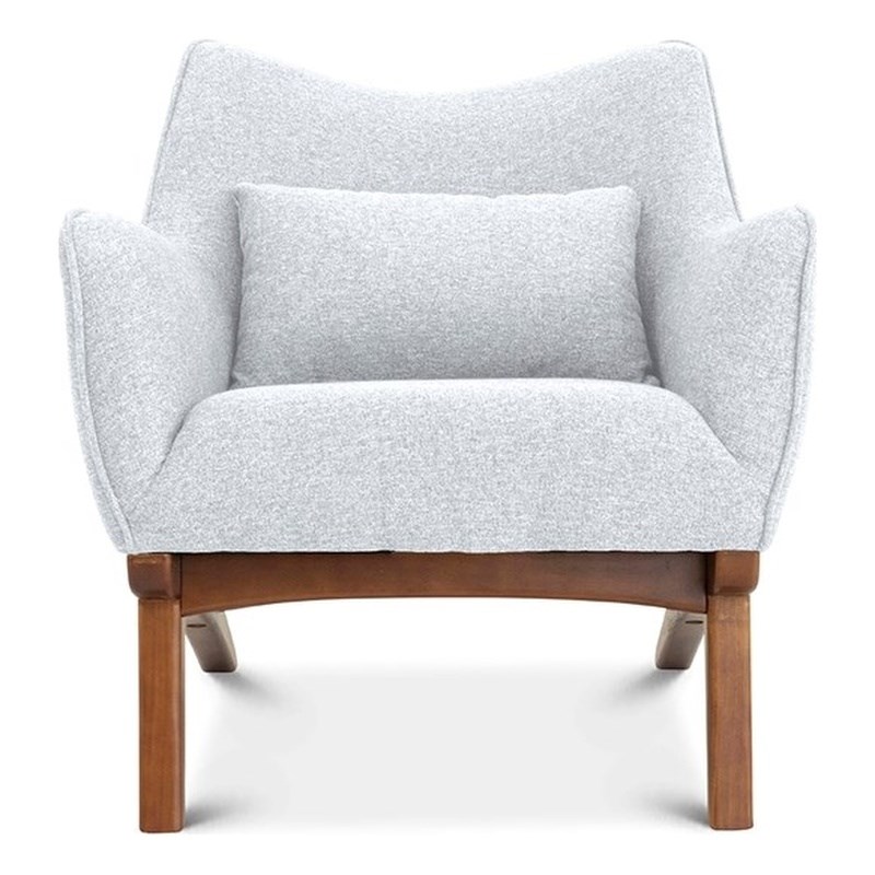 Gatsby Mid-Century Modern Tight Back Fabric Upholstered Armchair in Light Gray