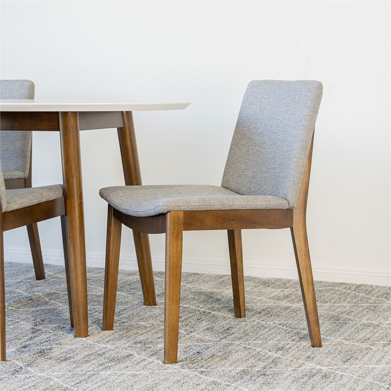 Kaila Modern Solid Wood Walnut Dining Room & Kitchen Table and Chairs for 4