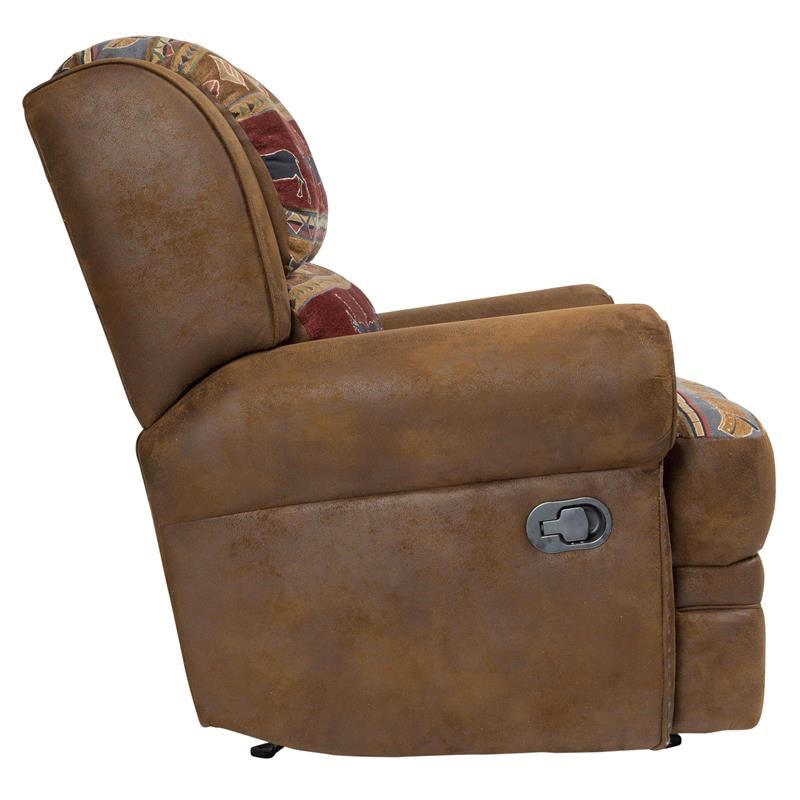 Hunter Wildlife Pattern Recliner With Nailhead Trim Homesquare