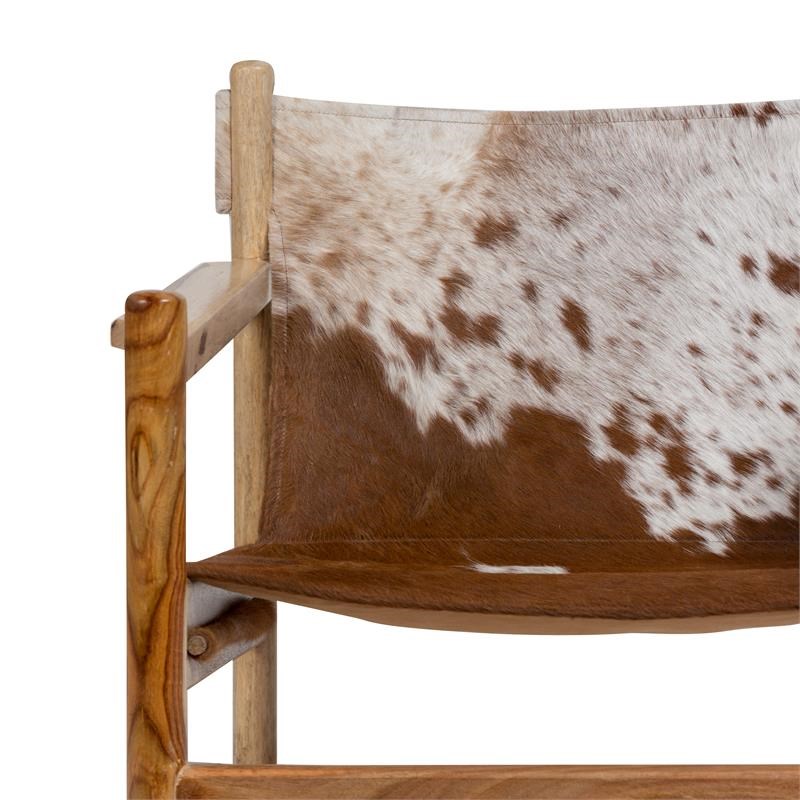 Genoa Cow Hide Leather Sling Accent Chair - Real Cowhide