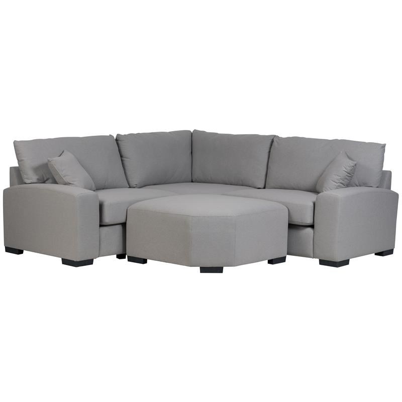 clayton microfiber 3 piece sectional heathered gray 01207c125346kit