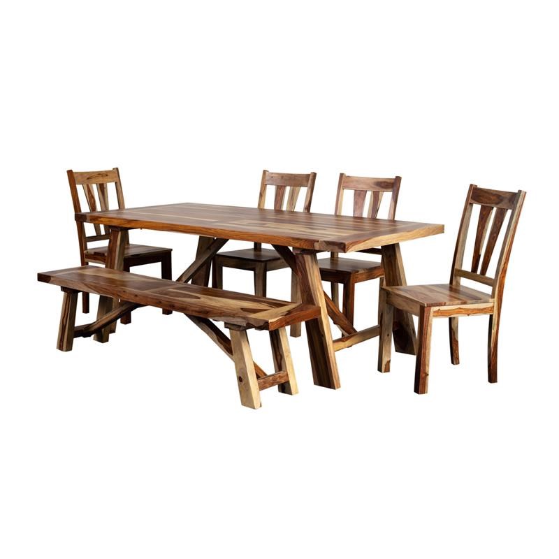 Kalispell Solid Sheesham Wood Dining Table Homesquare