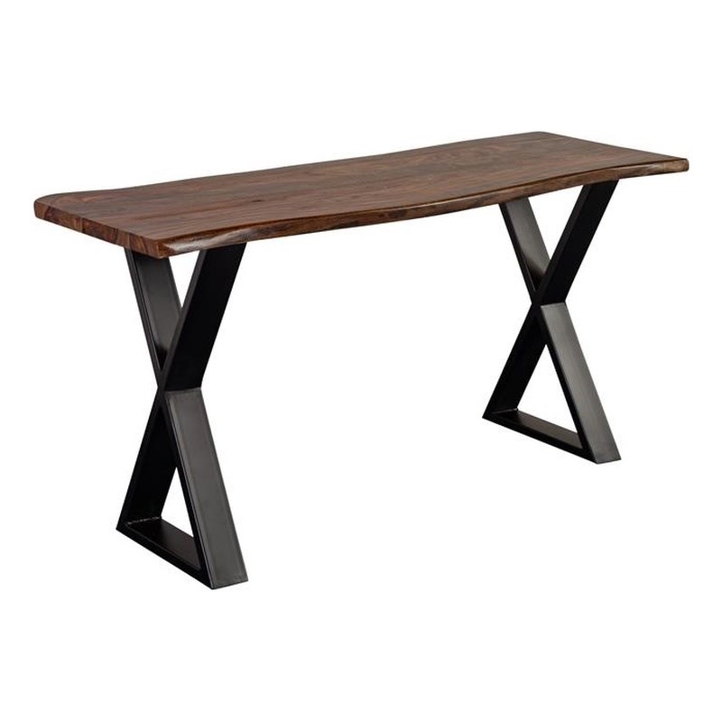 Porter Designs Manzanita Live Edge Solid Sheesham Wood Console Table - Brown