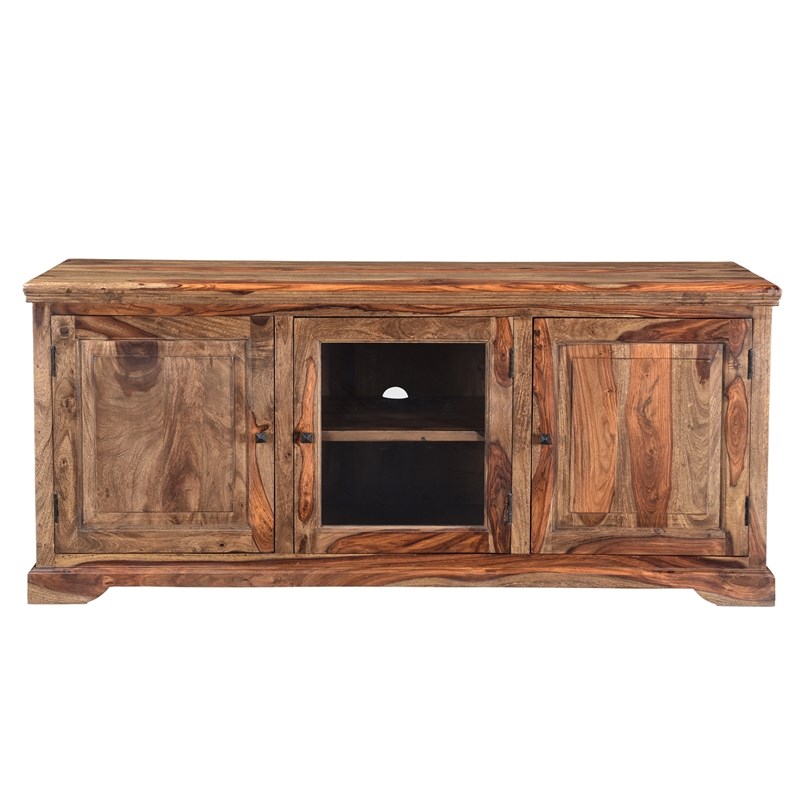 Porter Designs Taos Solid Sheesham Wood TV Stand - Brown