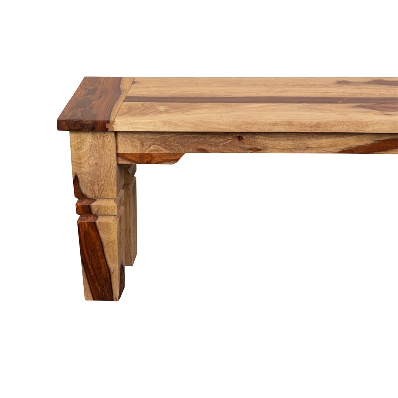 Porter Designs Taos Solid Sheesham Wood Dining Bench - Natural