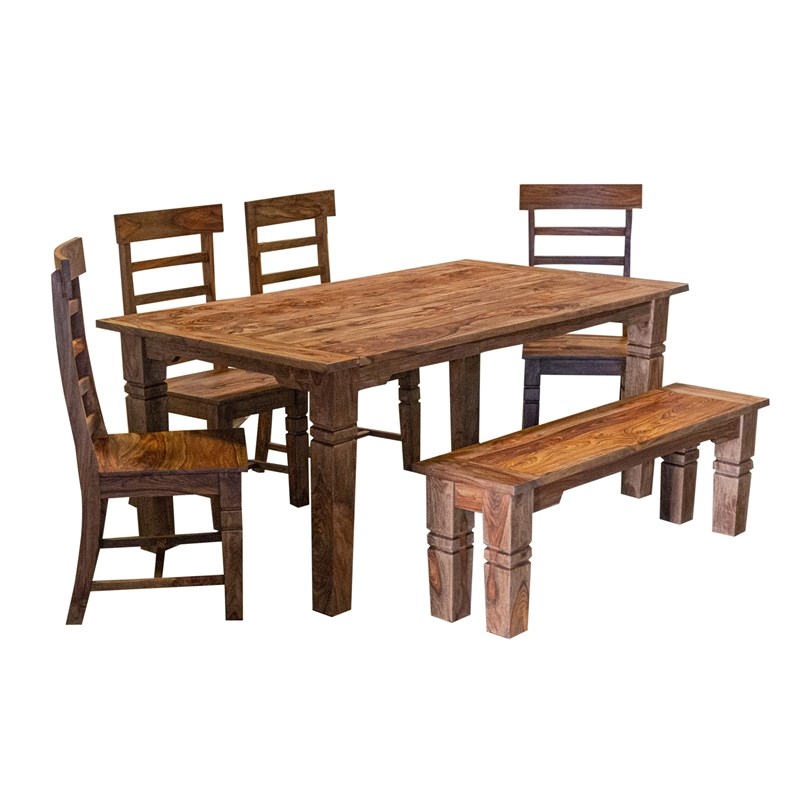 Porter Designs Taos Solid Sheesham Wood Extension Dining Table - Brown