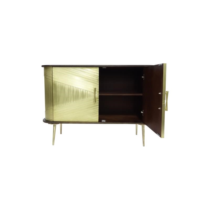 Porter Designs Louis Solid Mango Wood Cabinet - Gold