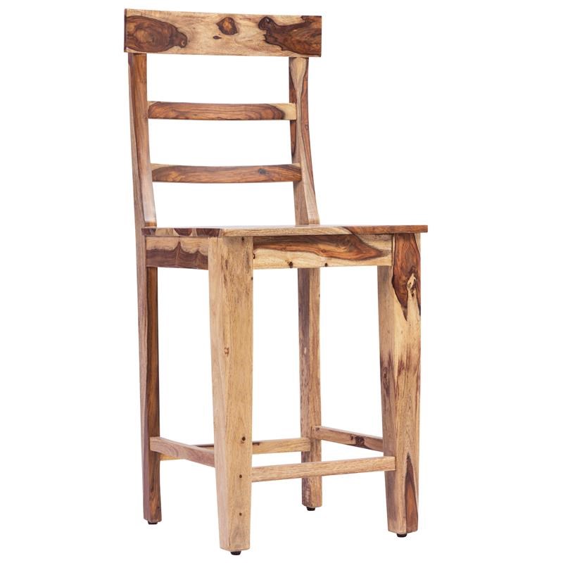 Porter Designs Taos Solid Sheesham Wood Counter Chair - Natural