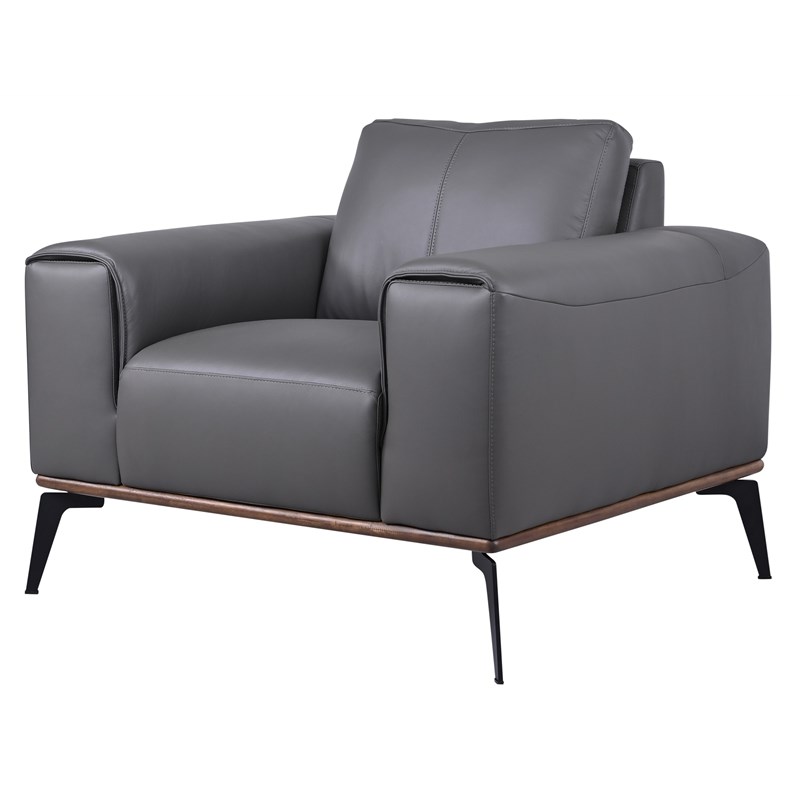 Porter Designs Pietro Top Grain Leather Chair - Gray