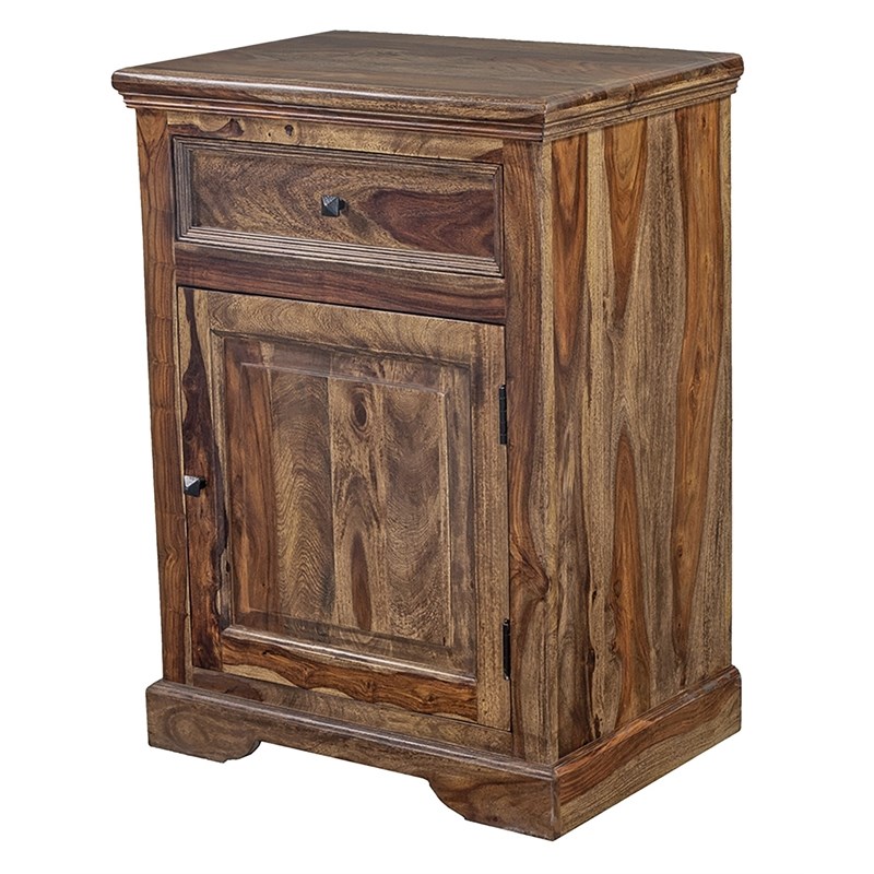 Porter Designs Taos Solid Sheesham Wood Nightstand - Brown