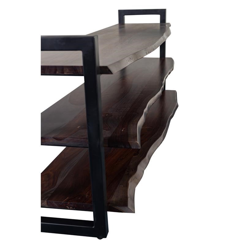 Porter Designs Manzanita Solid Sheesham Wood TV Stand - Gray