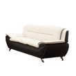 Kingway Furniture Montac Faux Leather Living Room Sofa - Black/Beige