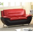 Kingway Furniture Montac Faux Leather Living Room Loveseat - Black/Red