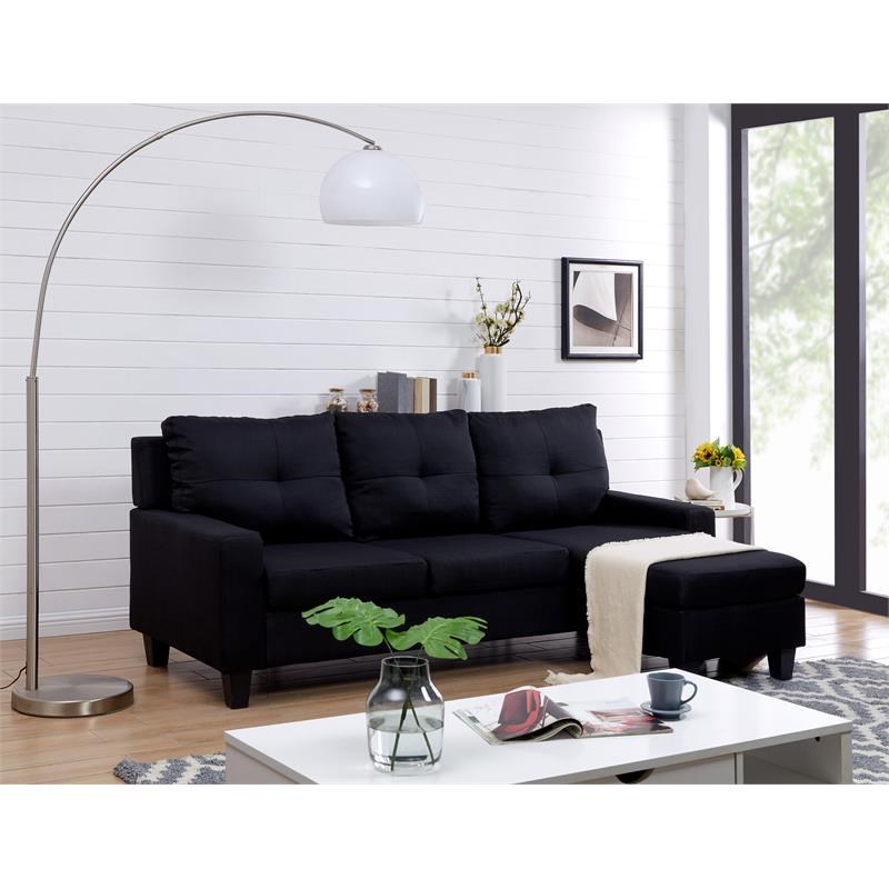 Kingway Furniture Vogue Reversible Modern Sectional Black 1700 Bk - Kingway Sectional Sofa Bed With Storage Convertible Chaise Sofabed Grey Kingway Furniture Vogue Reversible Modern Sectional Black 1700 Bk - Kingway Sectional Sofa Bed With Storage Convertible Chaise Sofabed Grey