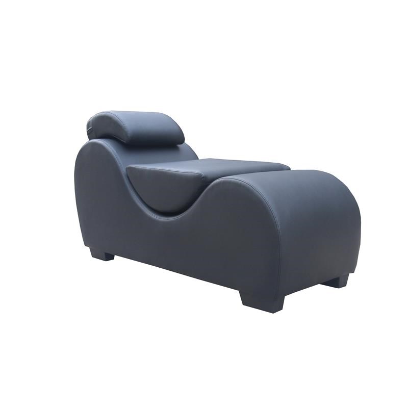 Kingway Furniture Koliar Faux Leather Yoga Relaxing Chaise in Black
