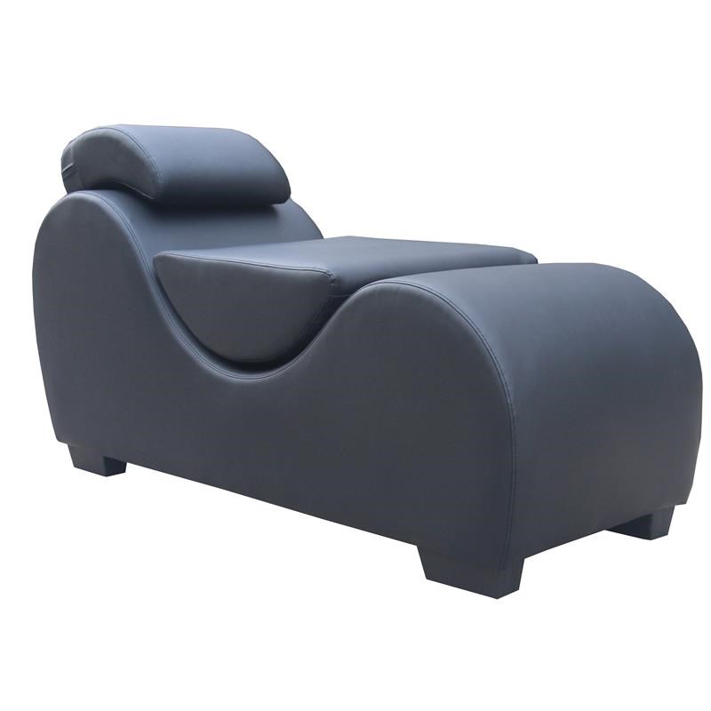 Kingway Furniture Koliar Faux Leather Yoga Relaxing Chaise in Black