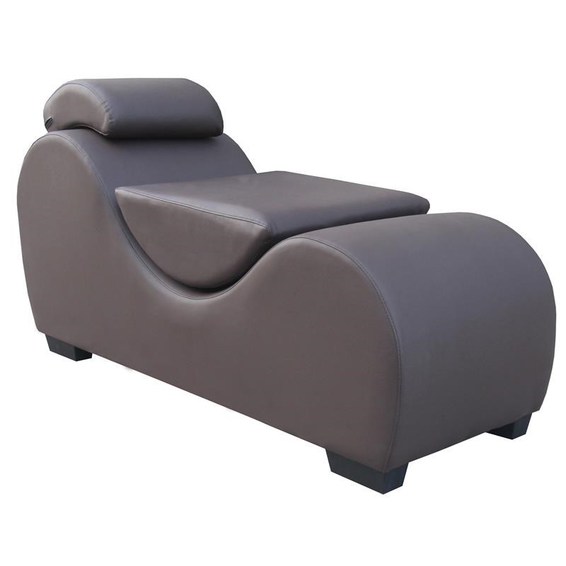 Kingway Furniture Koliar Faux Leather Yoga Relaxing Chaise in Brown