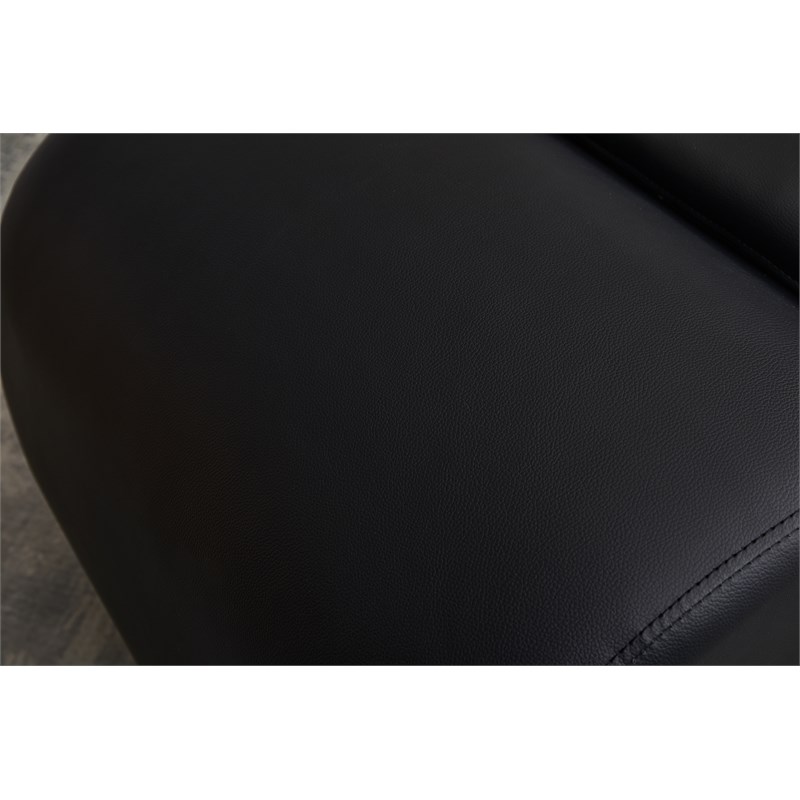 Kingway Furniture Kolar Faux Leather Yoga Relaxing Chaise in Black