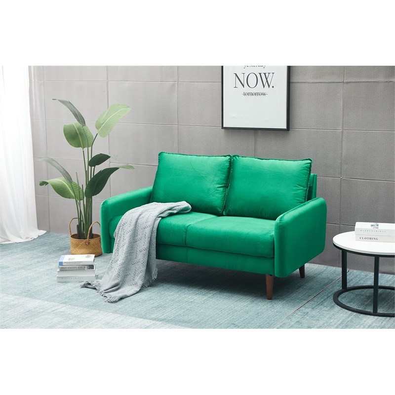 Kingway Furniture Hambrok Velvet Living Room Loveseat in Green