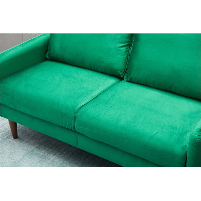 Kingway Furniture Hambrok Velvet Living Room Loveseat in Green