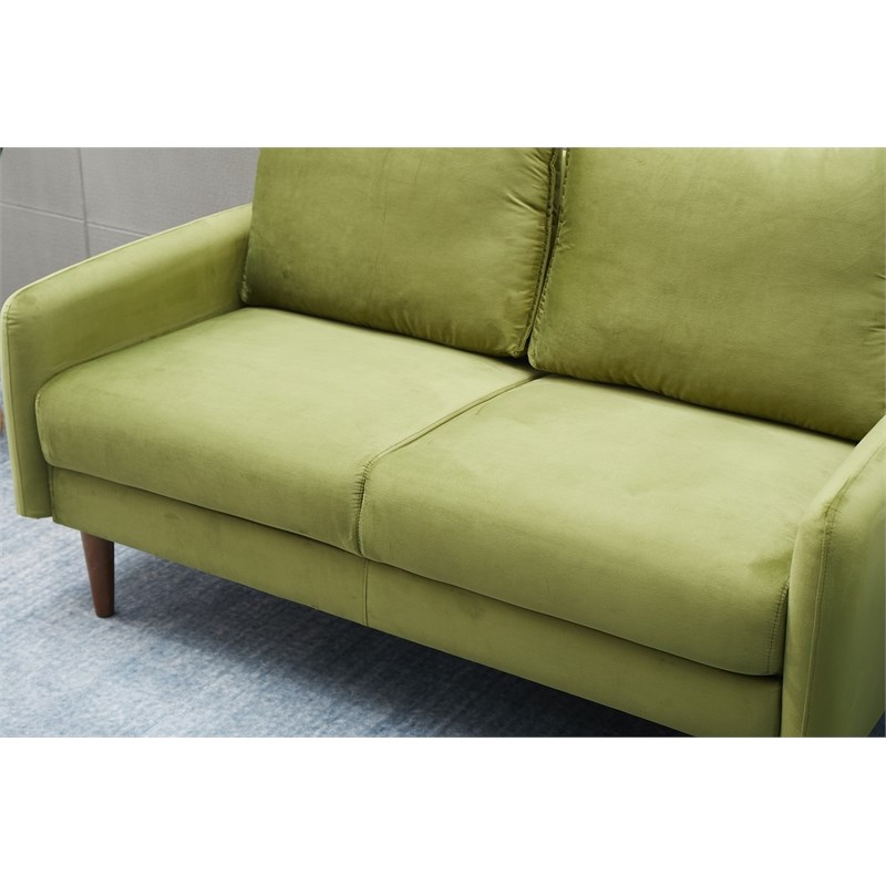 Kingway Furniture Hambrok Velvet Living Room Loveseat in Army Green