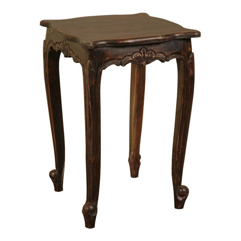 Sunset Trading Cottage Transitional Wood Accent Table in Vintage Iron Brown