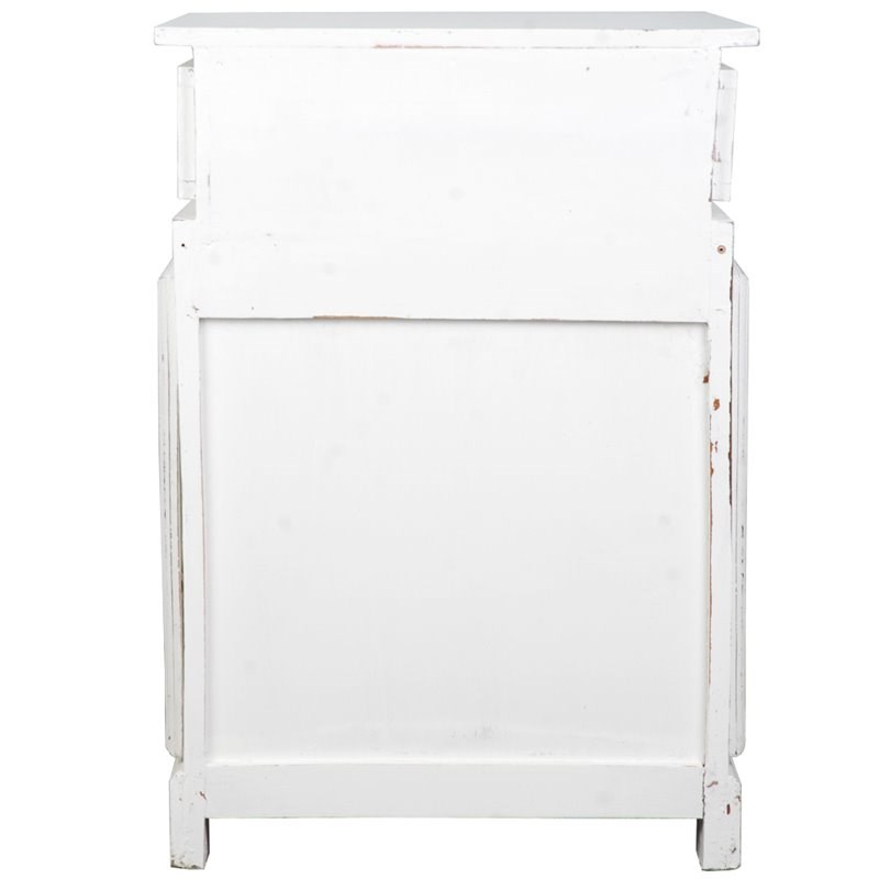 Sunset Trading Cottage Wood English Phone Booth End Table in Distressed White