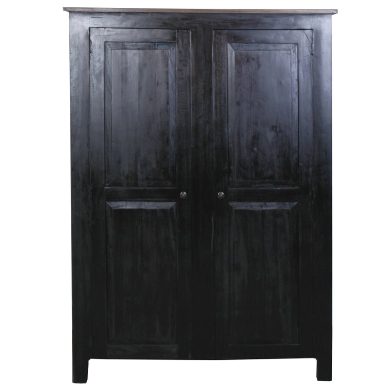 Sunset Trading Cottage Wide 2-Door Wood Storage Cabinet in Antique Black