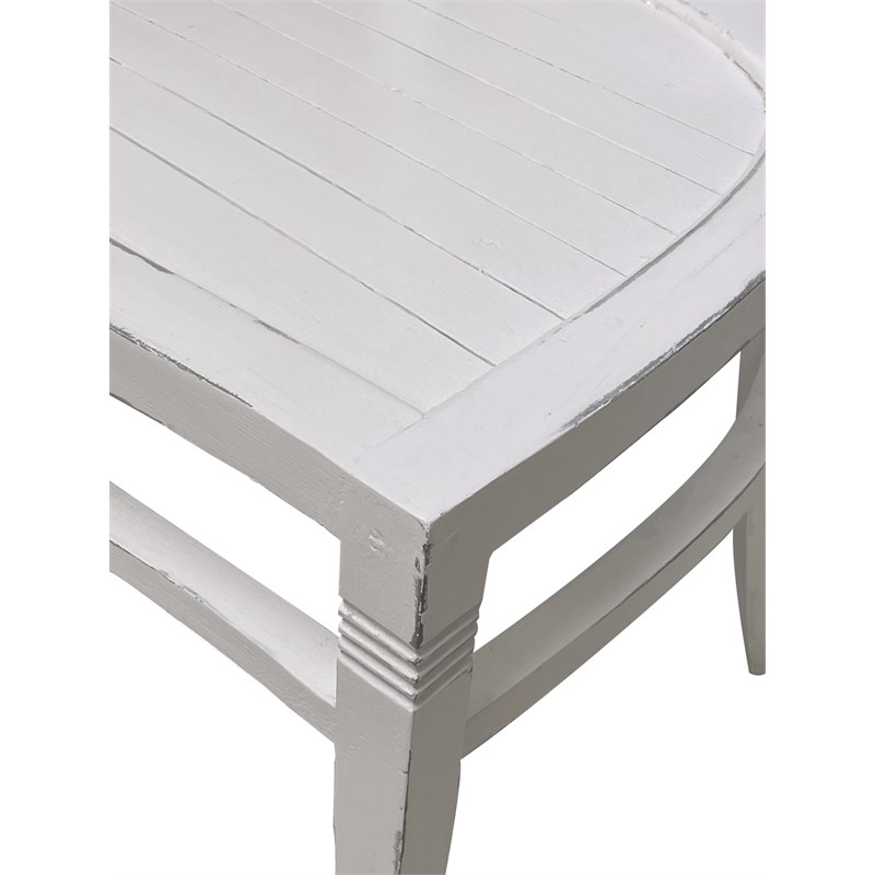 Sunset Trading Cottage Slat Back Dining Chairs Whitewashed Solid Wood(Set of 2)