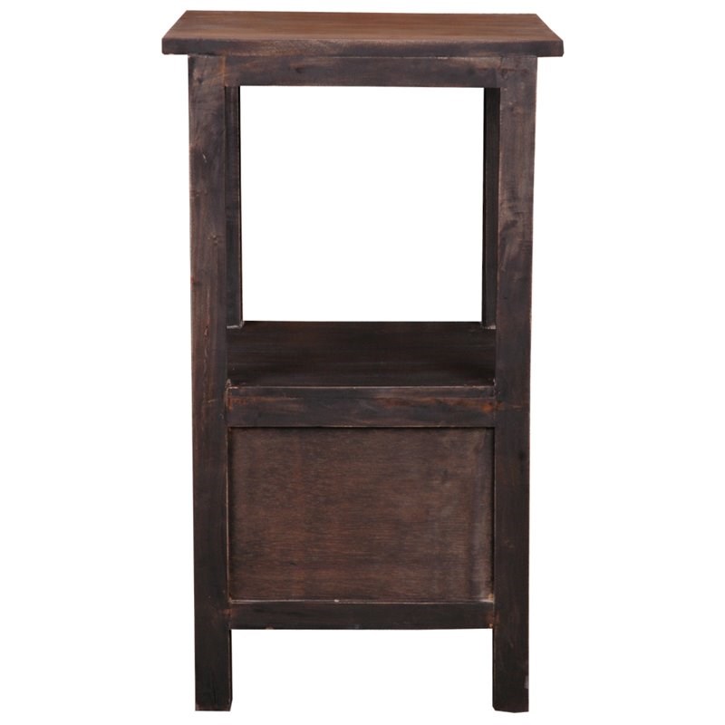 Sunset Trading Cottage 2-Drawer Wood End Table in Distressed Black and Brown