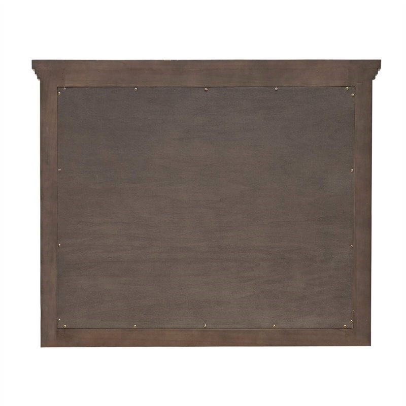 Sunset Trading Crossing Barn Wood Bedroom Mirror in Distressed Light Gray