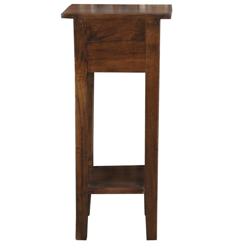 Sunset Trading Cottage Narrow Wood Side Table in Old Java Brown/Antique Iron