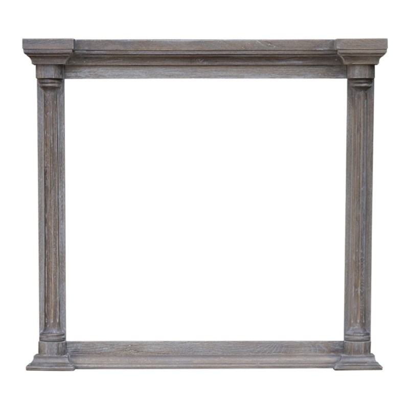 Sunset Trading Fawn Wood Framed Beveled Mirror in Distressed Gray