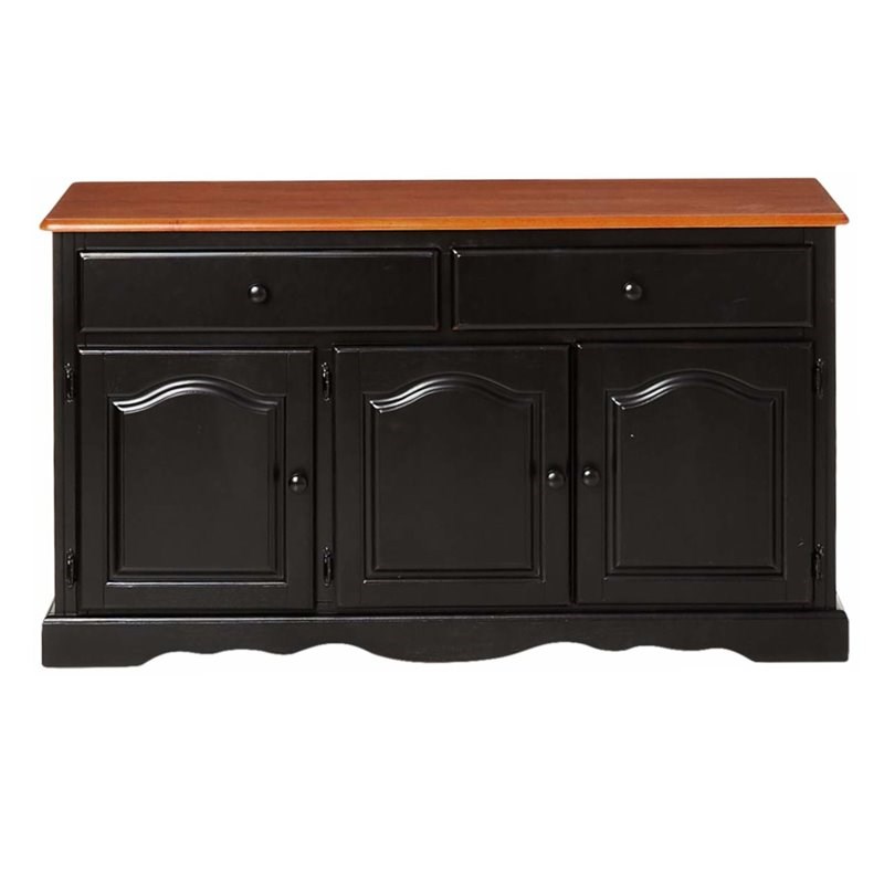 Sunset Trading Traditional Wood Treasure Buffet in Antique Black/Cherry