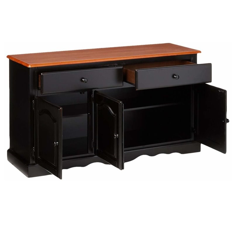 Sunset Trading Traditional Wood Treasure Buffet in Antique Black/Cherry
