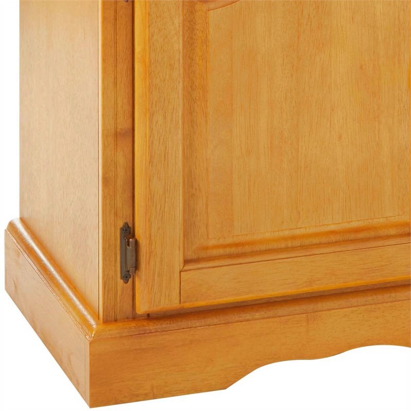 Sunset Trading Oak Selections Wood Treasure Buffet and Lighted Hutch in Oak