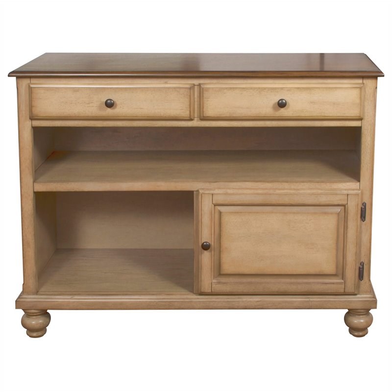 Sunset Trading Brook Transitional Wood Buffet Server/Wine Storage in Cream/Brown