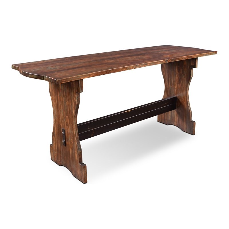 Sunset Trading Cabo Narrow Rectangular Counter Height Wood Pub Table in Walnut